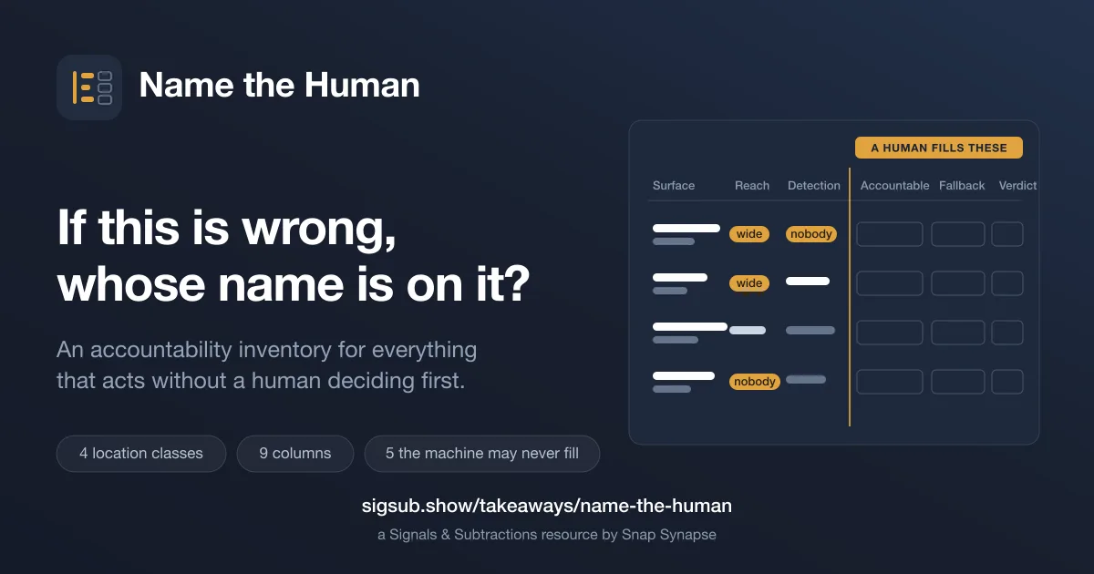 Name the Human: the table, with the columns a machine may never fill left empty